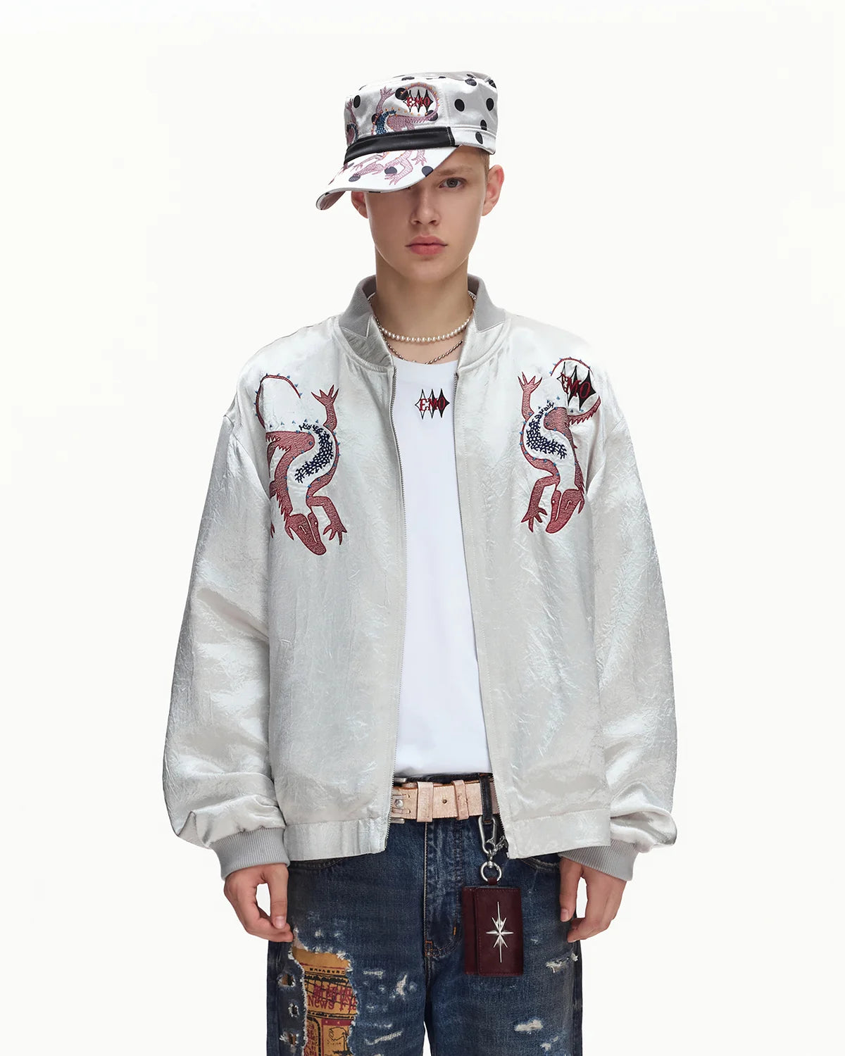 EMO Mirrored Tiger-Stripe Sukajan Jacket Gray – EMOBROTHER
