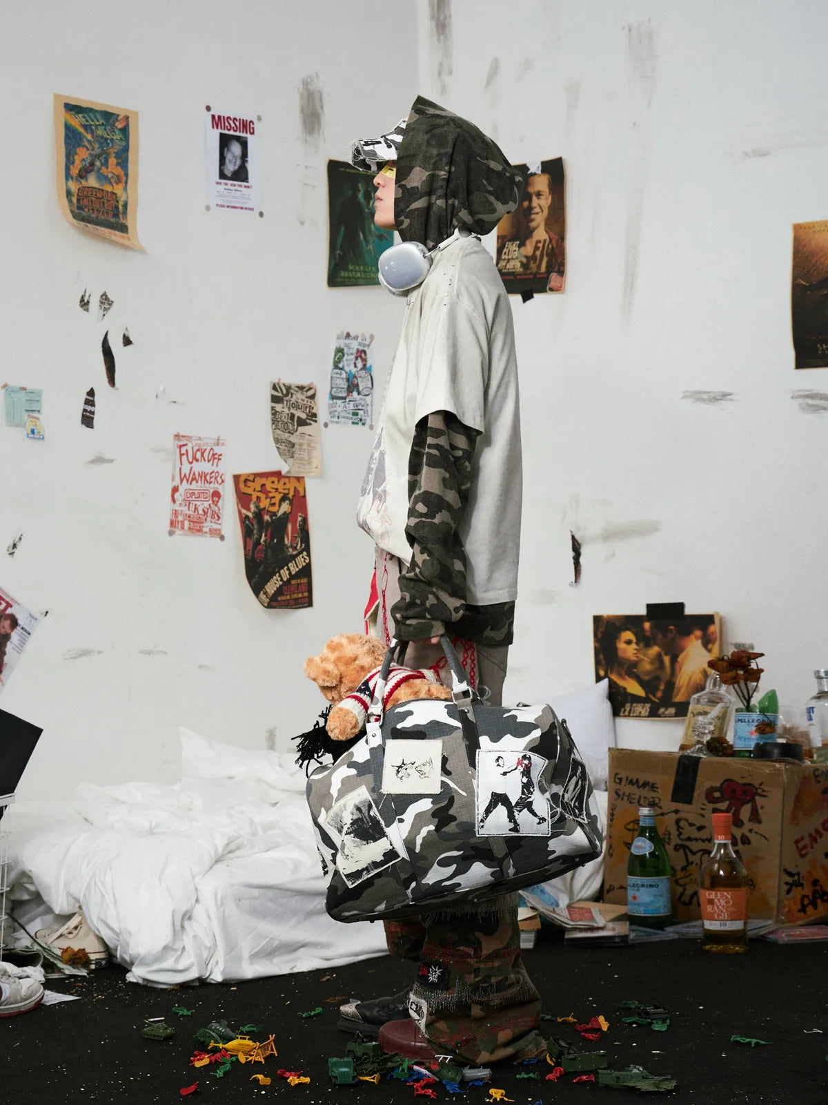 Graffiti Print Cargo Pants
