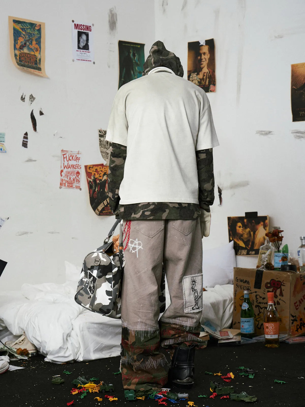 Graffiti Print Cargo Pants