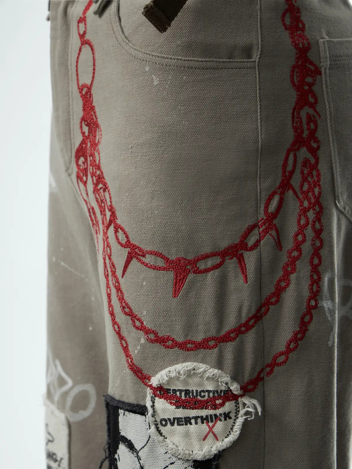 Graffiti Print Cargo Pants