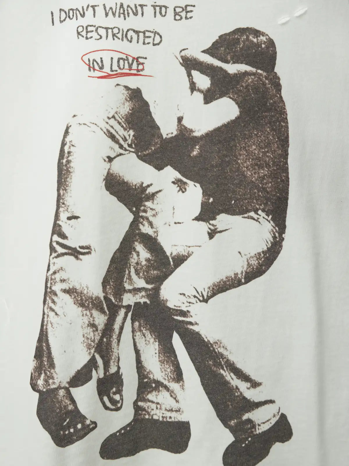 Distressed White Loose T-Shirt