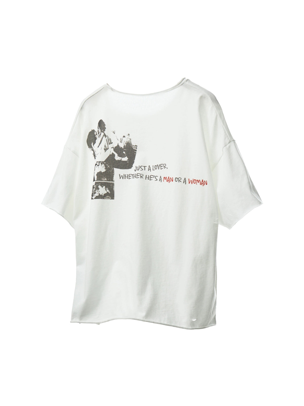 Distressed White Loose T-Shirt