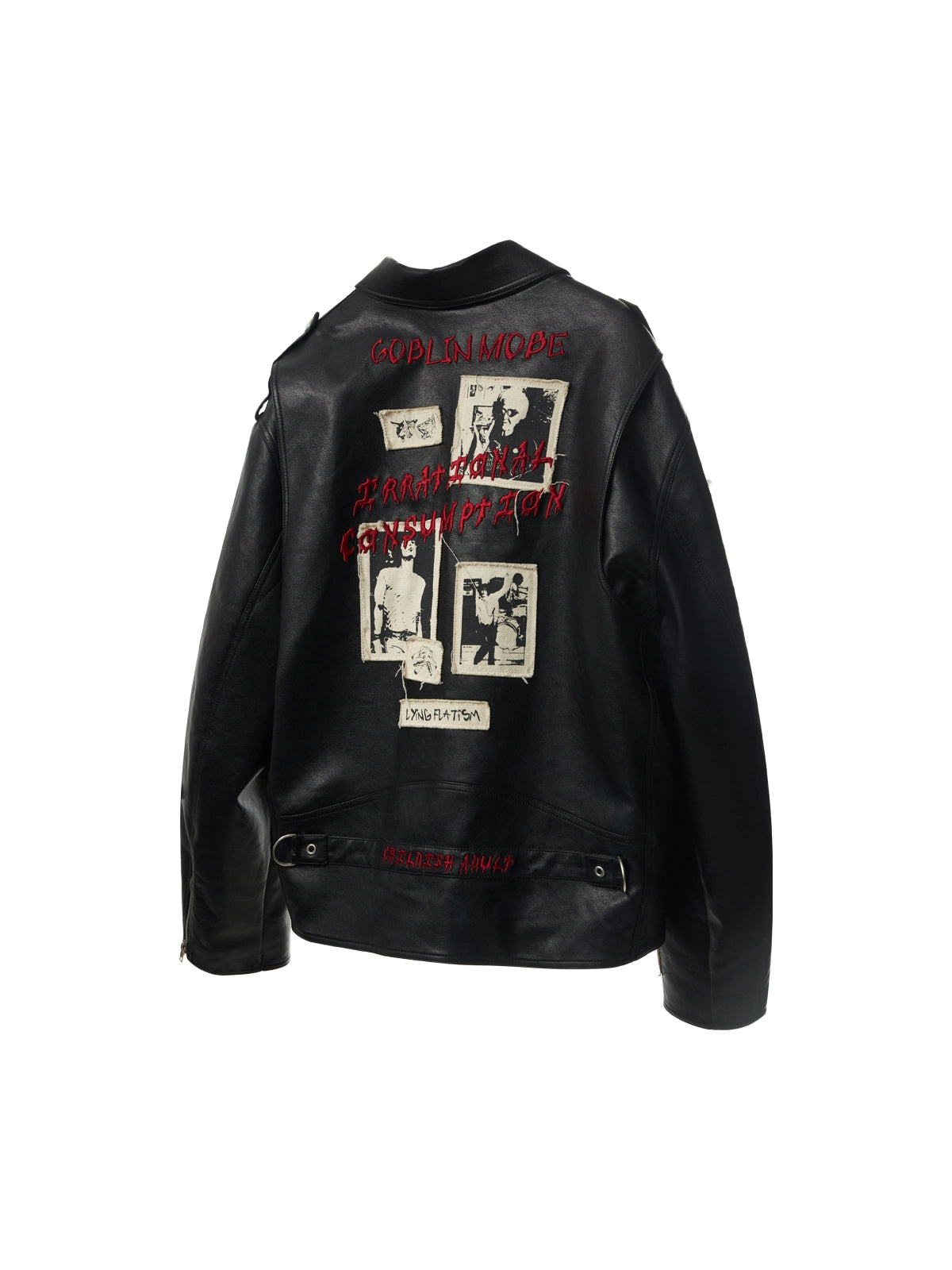Punk Embroidered Leather Jacket
