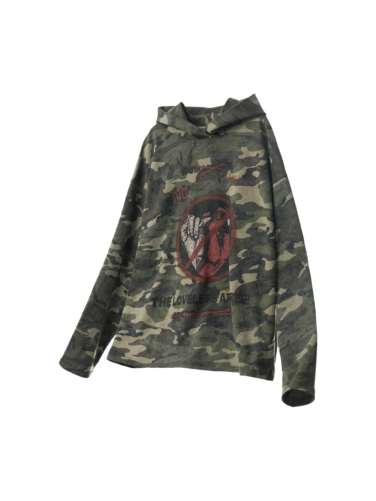 Vintage Camouflage Print Hoodie