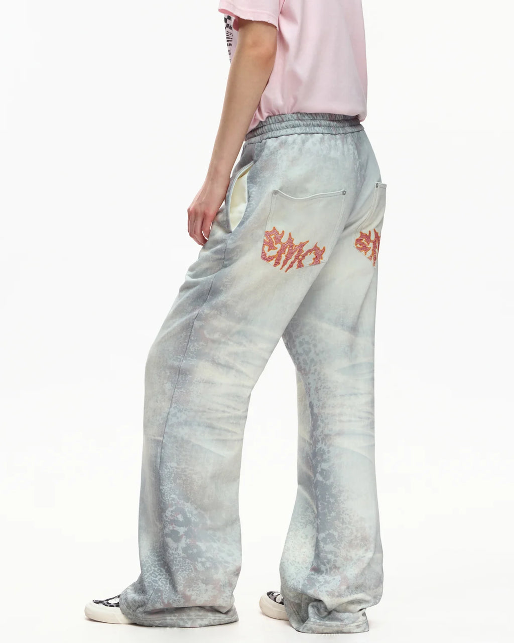 EMO Trompe-L'œil Print Sweatpants Blue