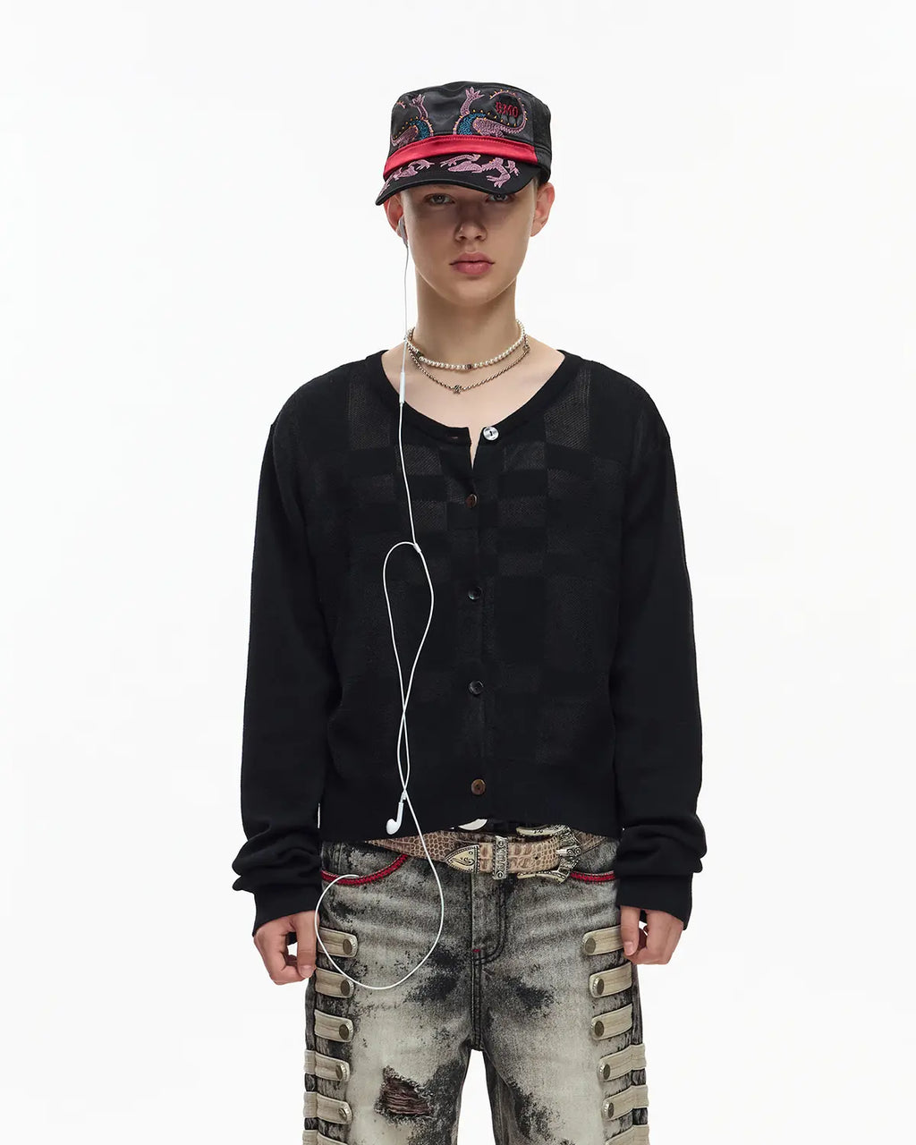 EMO “Techno Wash” Wool Blend Cardigan Black