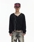 EMO “Techno Wash” Wool Blend Cardigan Black