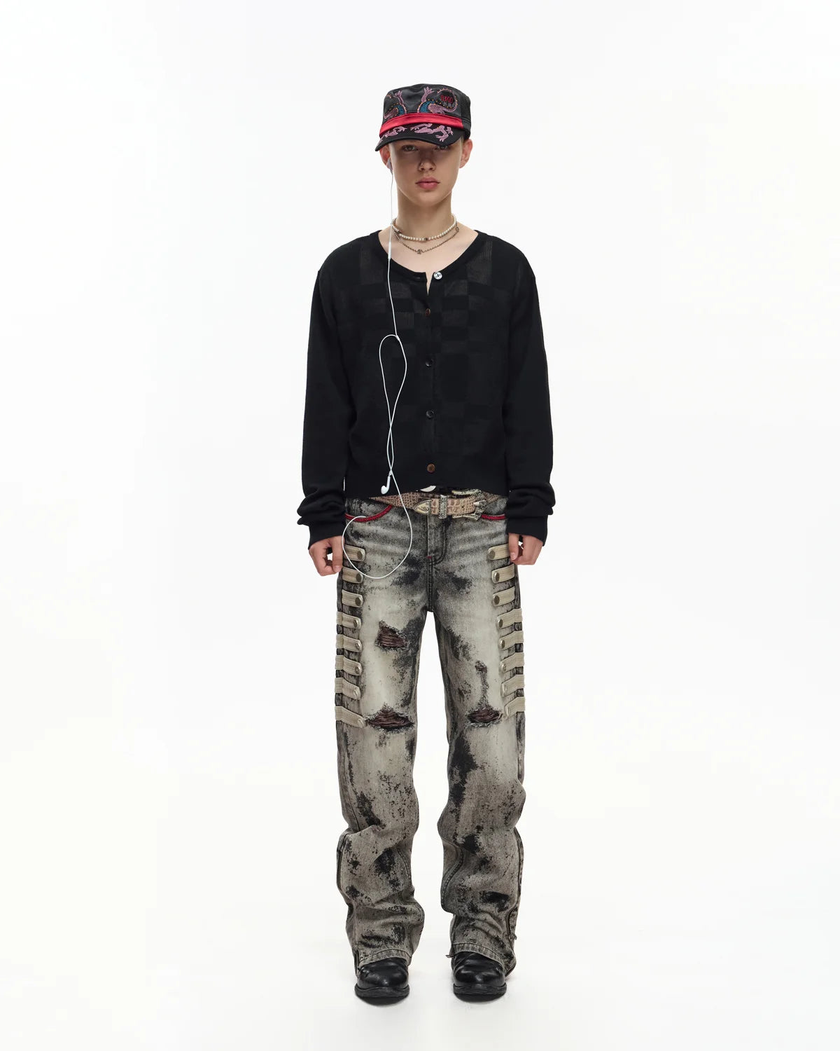 EMO Napoleon Mottled Wash Straight Leg Jeans