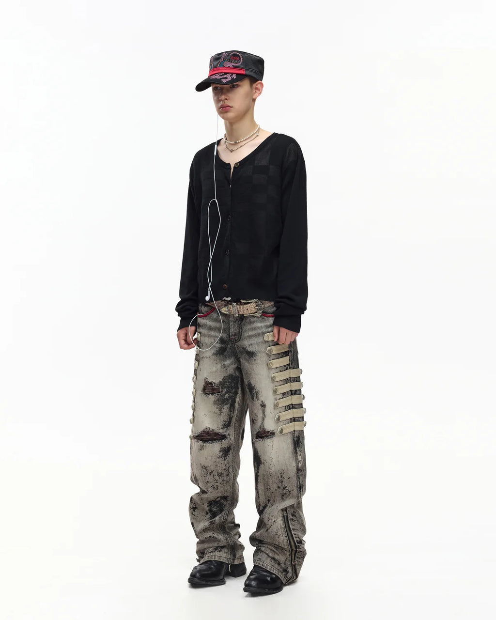EMO Napoleon Mottled Wash Straight Leg Jeans