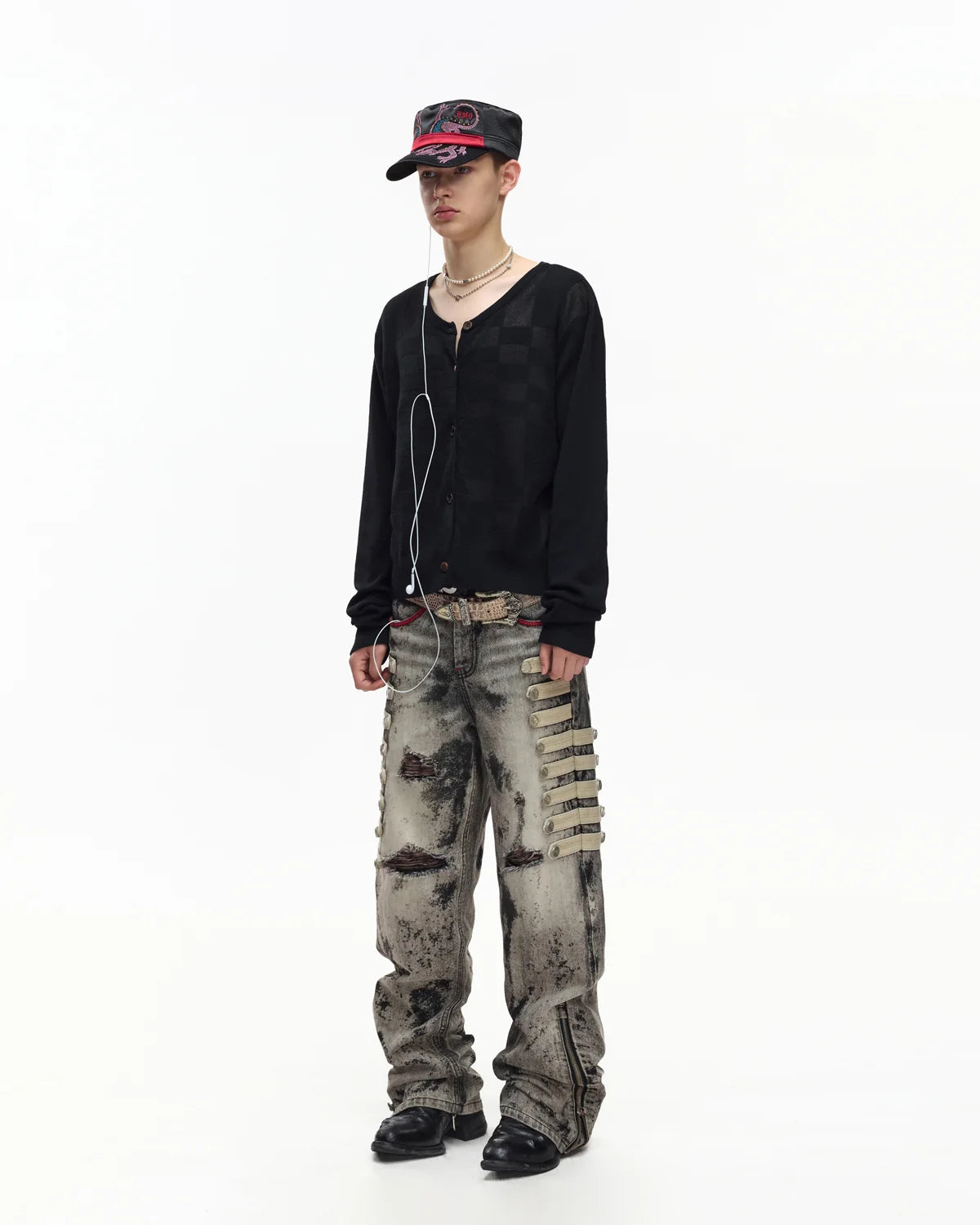 EMO Napoleon Mottled Wash Straight Leg Jeans