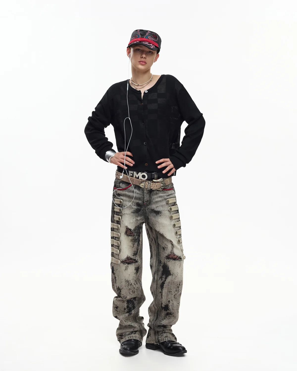 EMO Napoleon Mottled Wash Straight Leg Jeans
