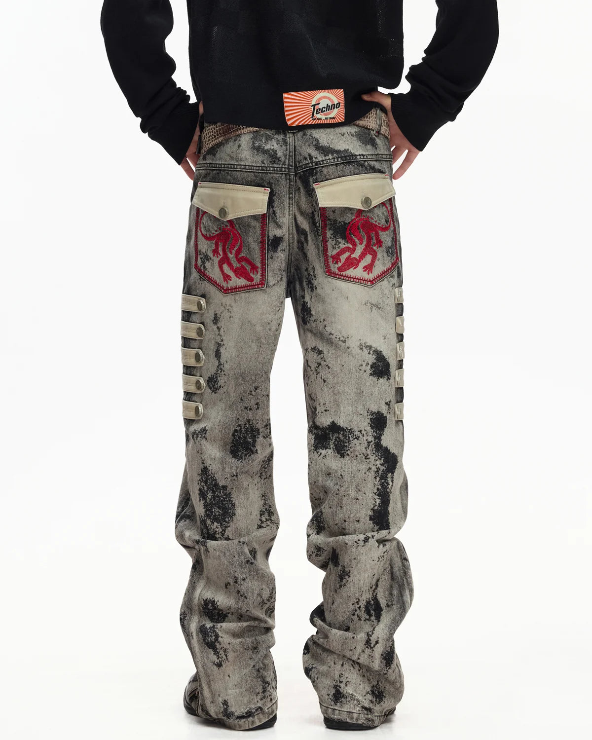 EMO Napoleon Mottled Wash Straight Leg Jeans