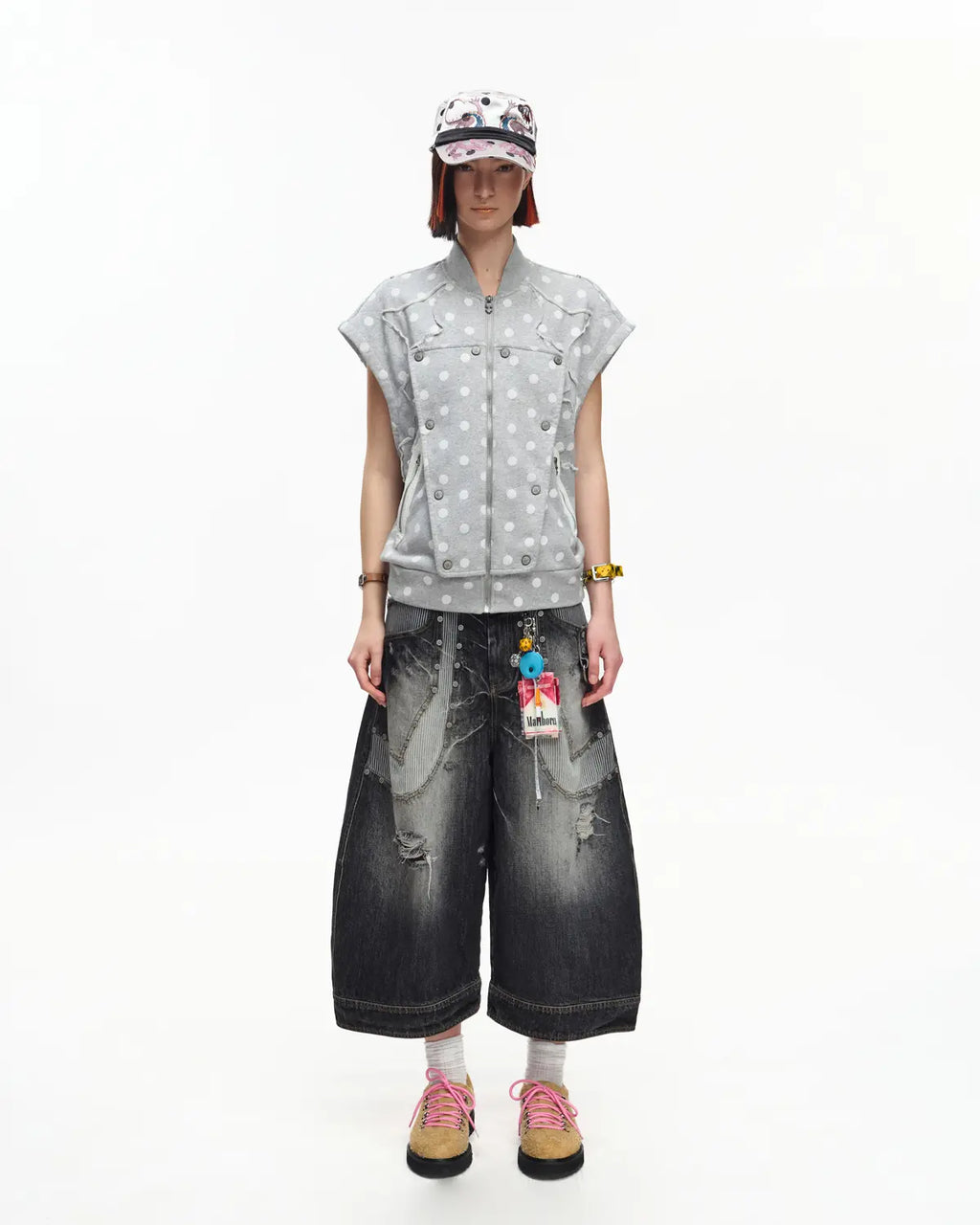 EMO Retro Polka Dot Napoleon Vest