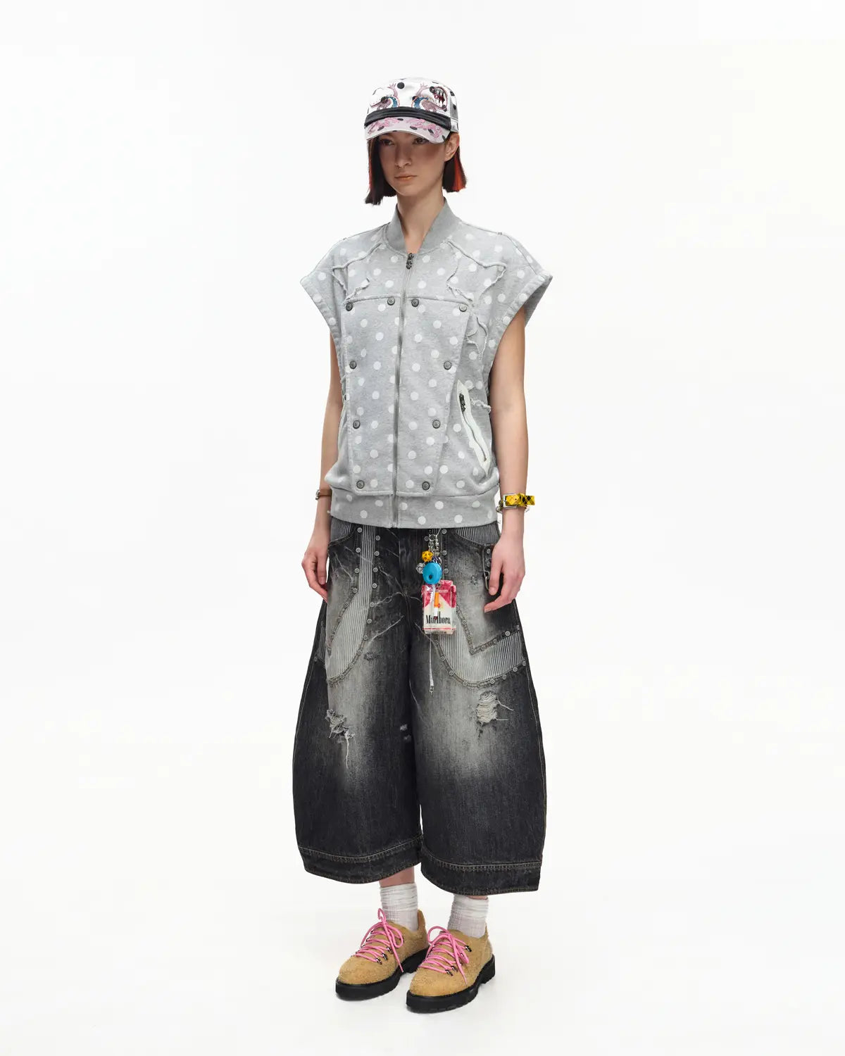 EMO Retro Polka Dot Napoleon Vest