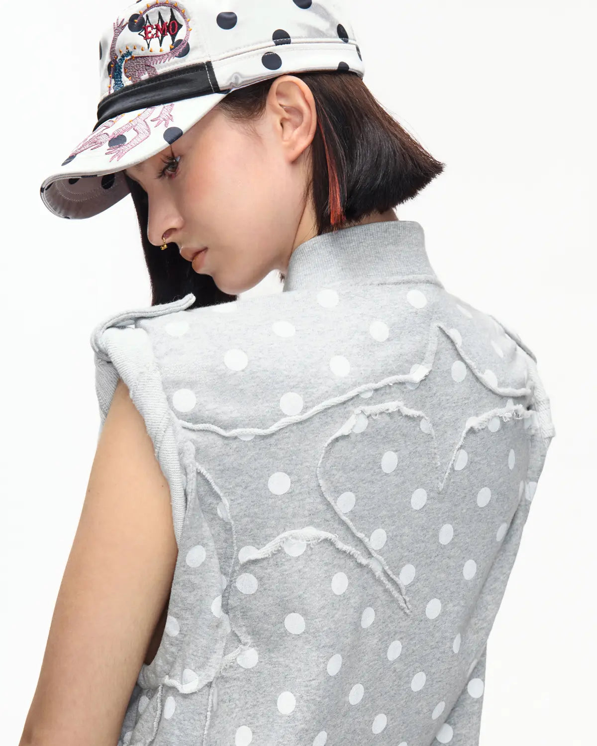 EMO Retro Polka Dot Napoleon Vest