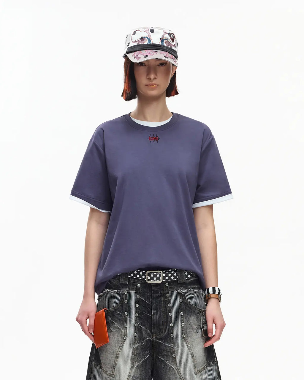 EMO Structured Micro Logo Essential Tee Purple