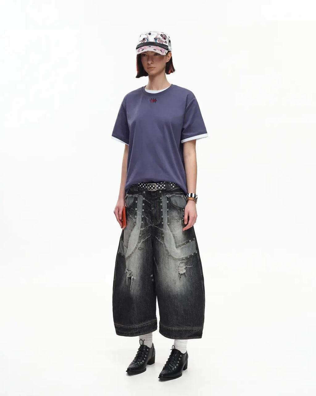 EMO Structured Micro Logo Essential Tee Purple