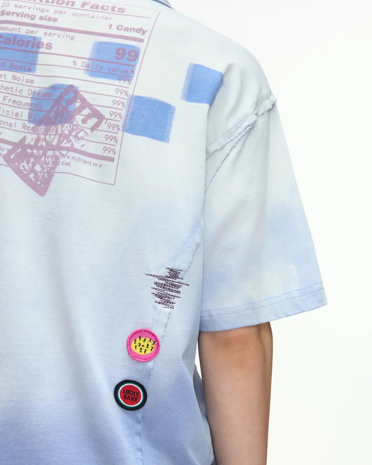 EMO “Taro Candy” Washed Cropped Polo Tee blue