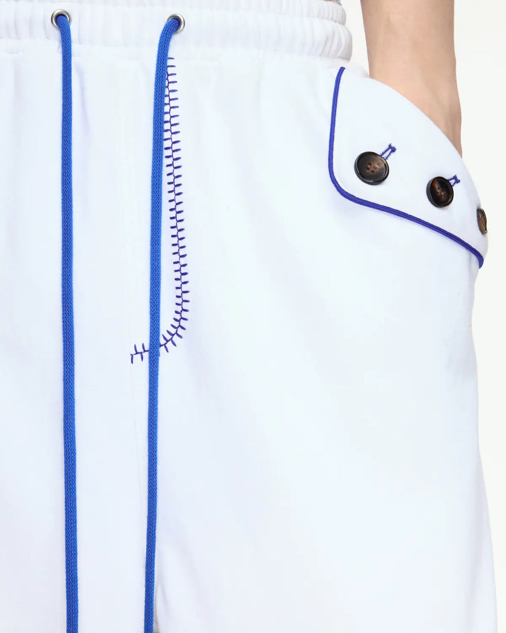 EMO Embroidered Straight-Leg Sweatpants White