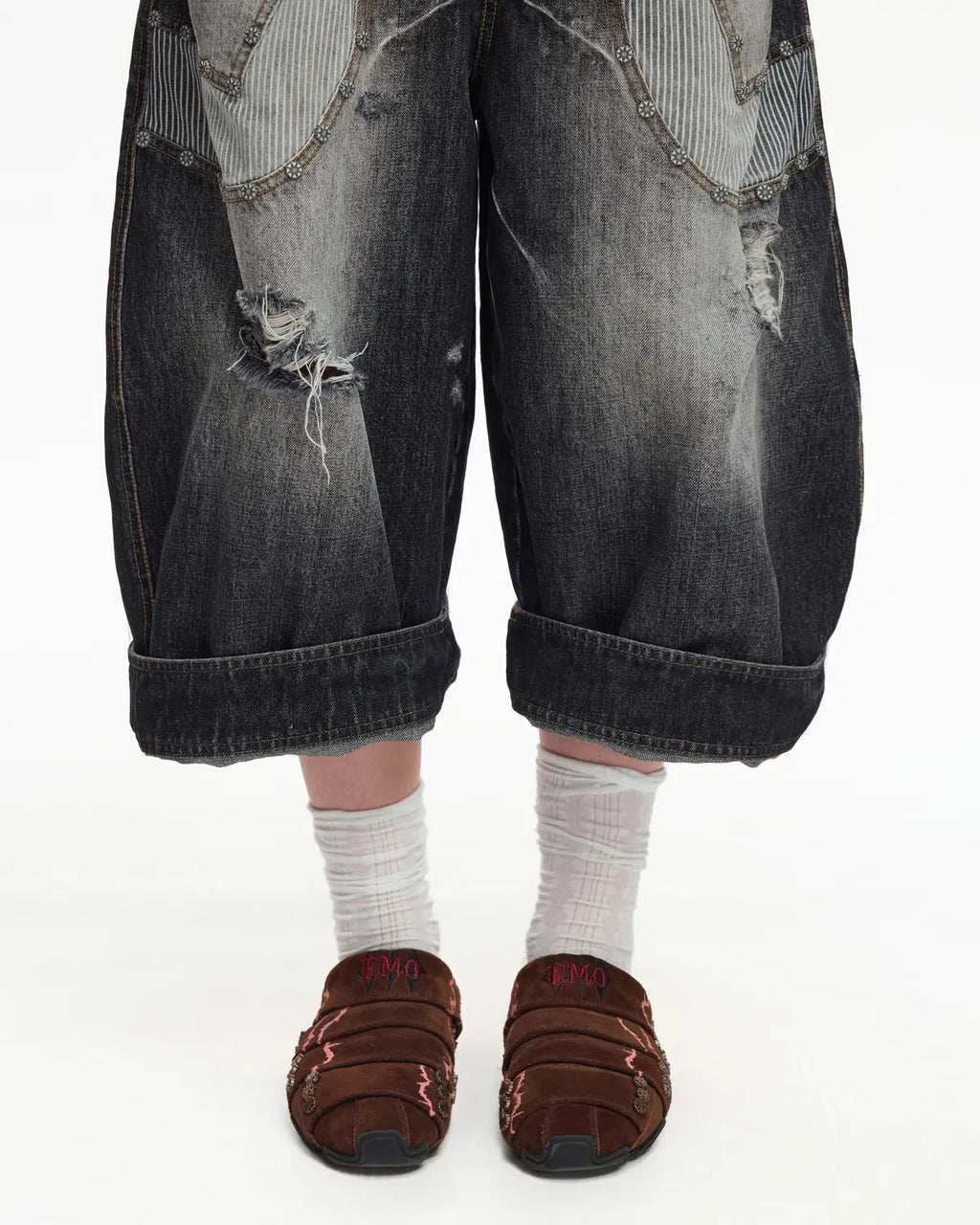 EMO Layered Suede Embroidered Sneaker