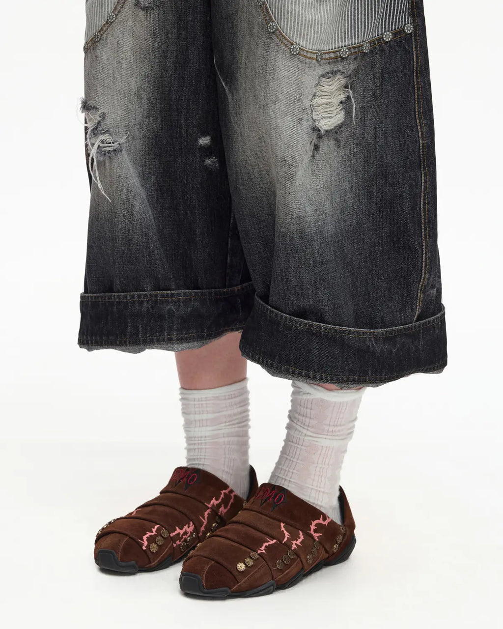 EMO Layered Suede Embroidered Sneaker