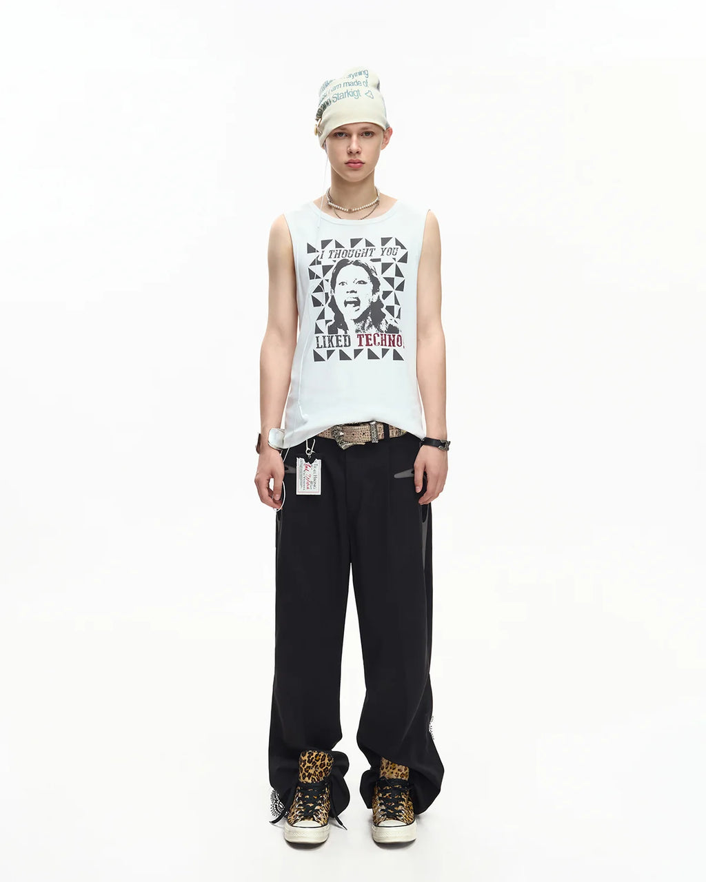 EMO Deconstructed Lace Panel Suiting Trousers