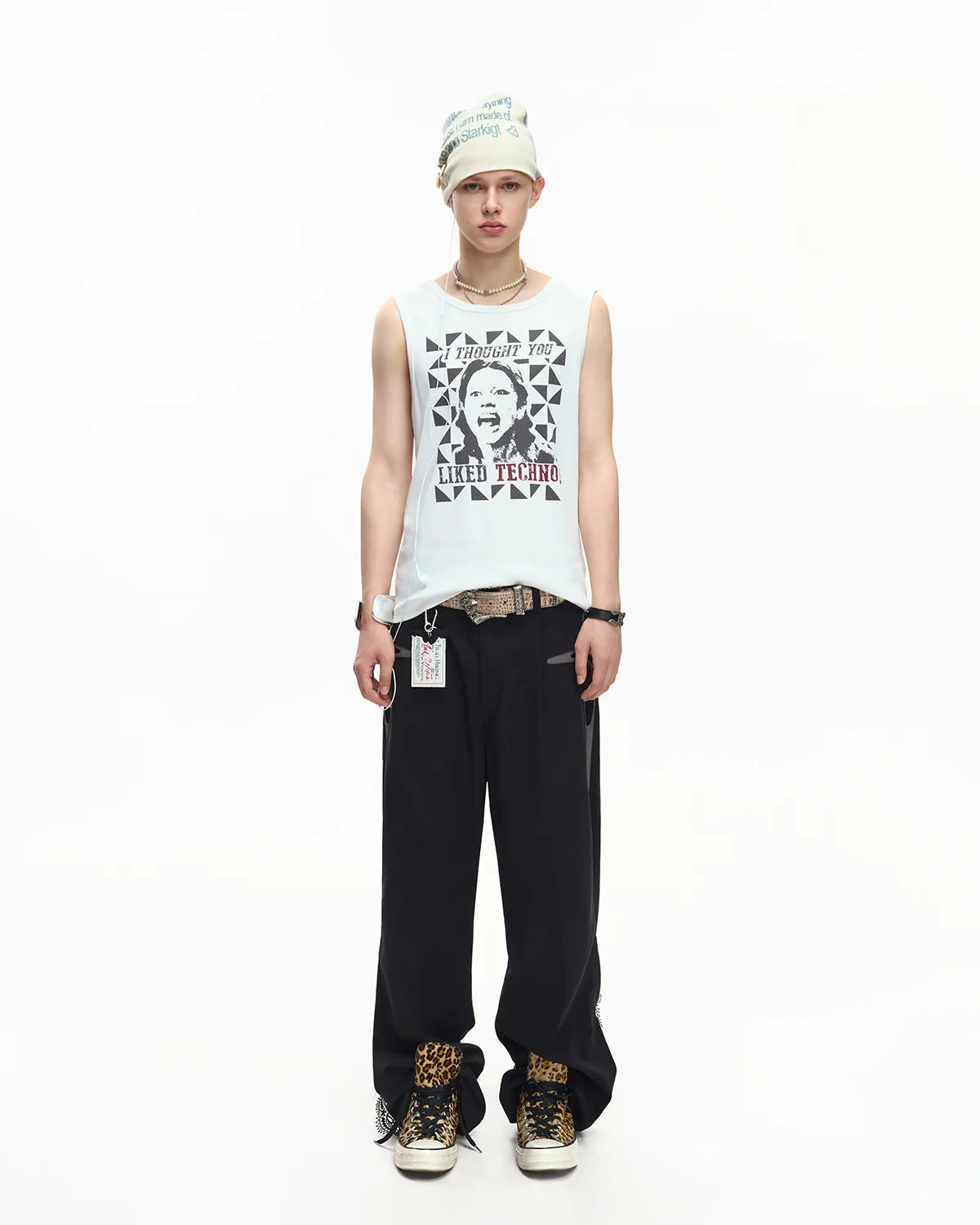 EMO Deconstructed Lace Panel Suiting Trousers