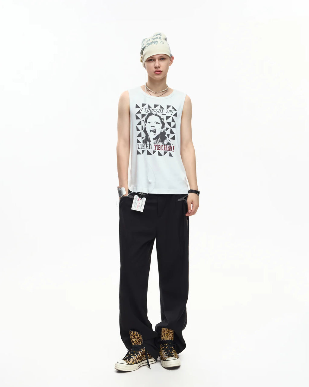 EMO Deconstructed Lace Panel Suiting Trousers