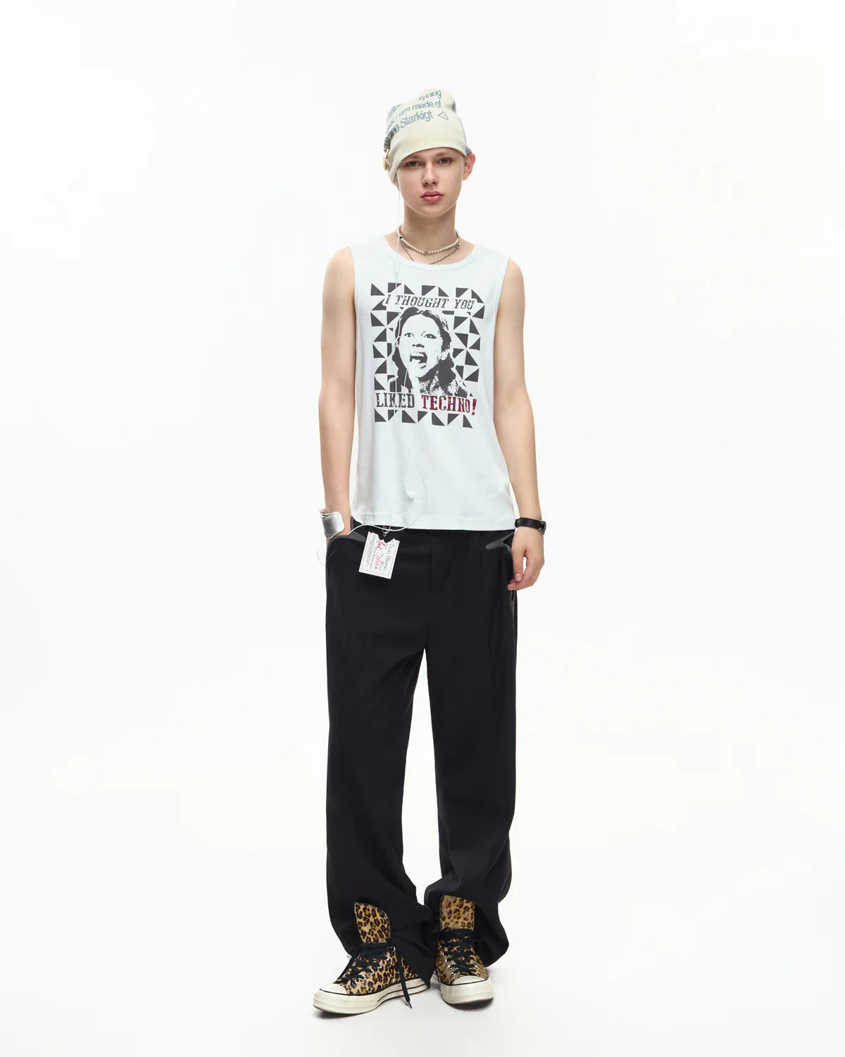 EMO Deconstructed Lace Panel Suiting Trousers