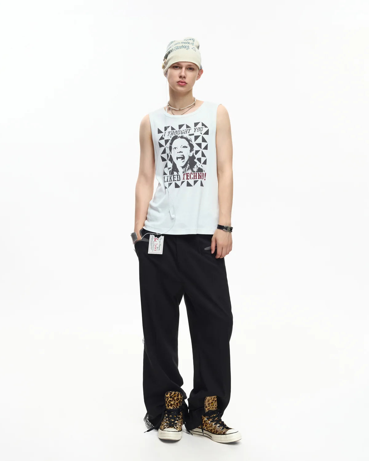 EMO Deconstructed Lace Panel Suiting Trousers