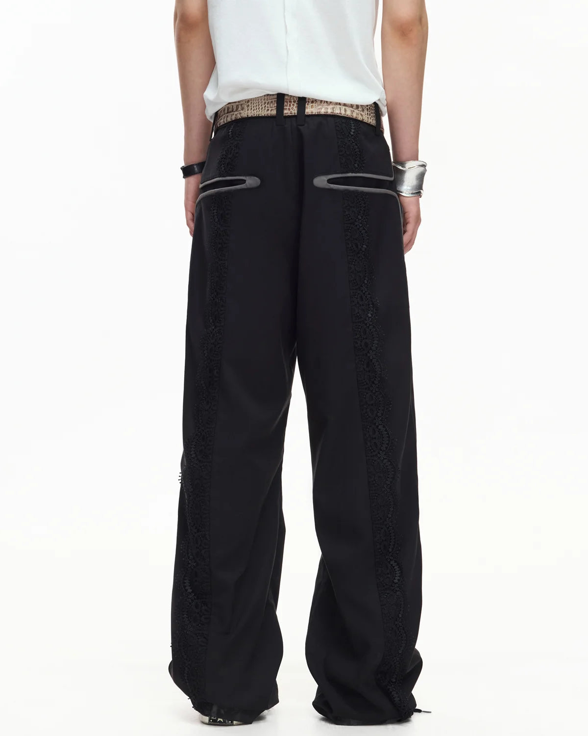 EMO Deconstructed Lace Panel Suiting Trousers