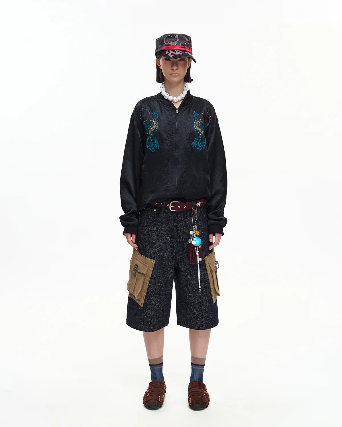 EMO Mirrored Tiger-Stripe Sukajan Jacket Black