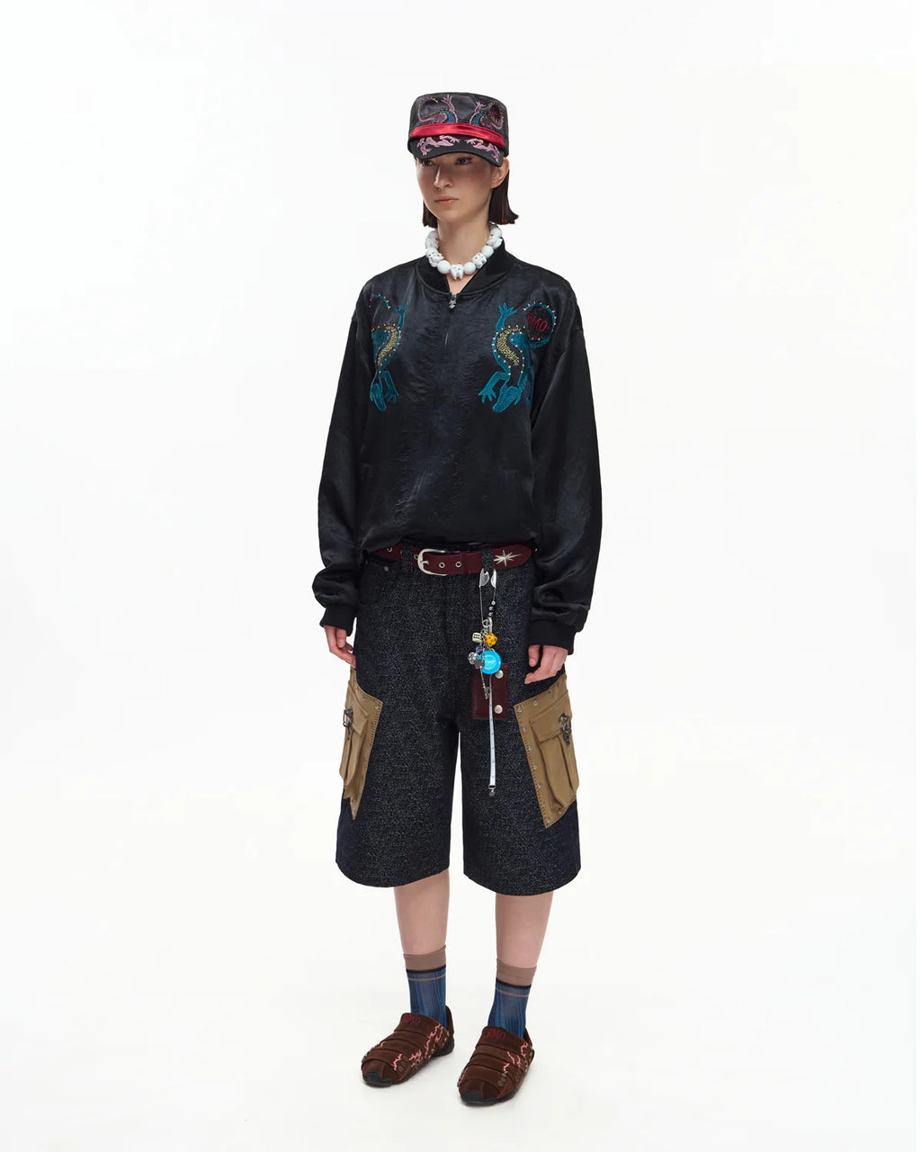 EMO Mirrored Tiger-Stripe Sukajan Jacket Black