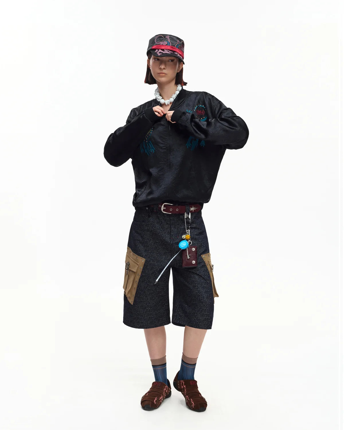 EMO Mirrored Tiger-Stripe Sukajan Jacket Black
