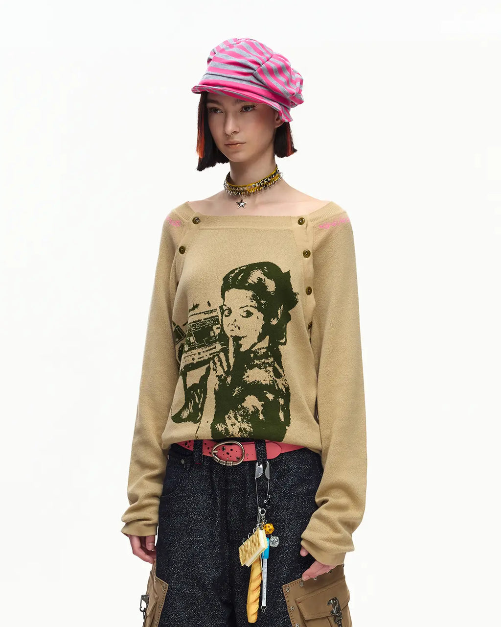 EMO No-Slip Off-Shoulder Ribbed Longsleeve