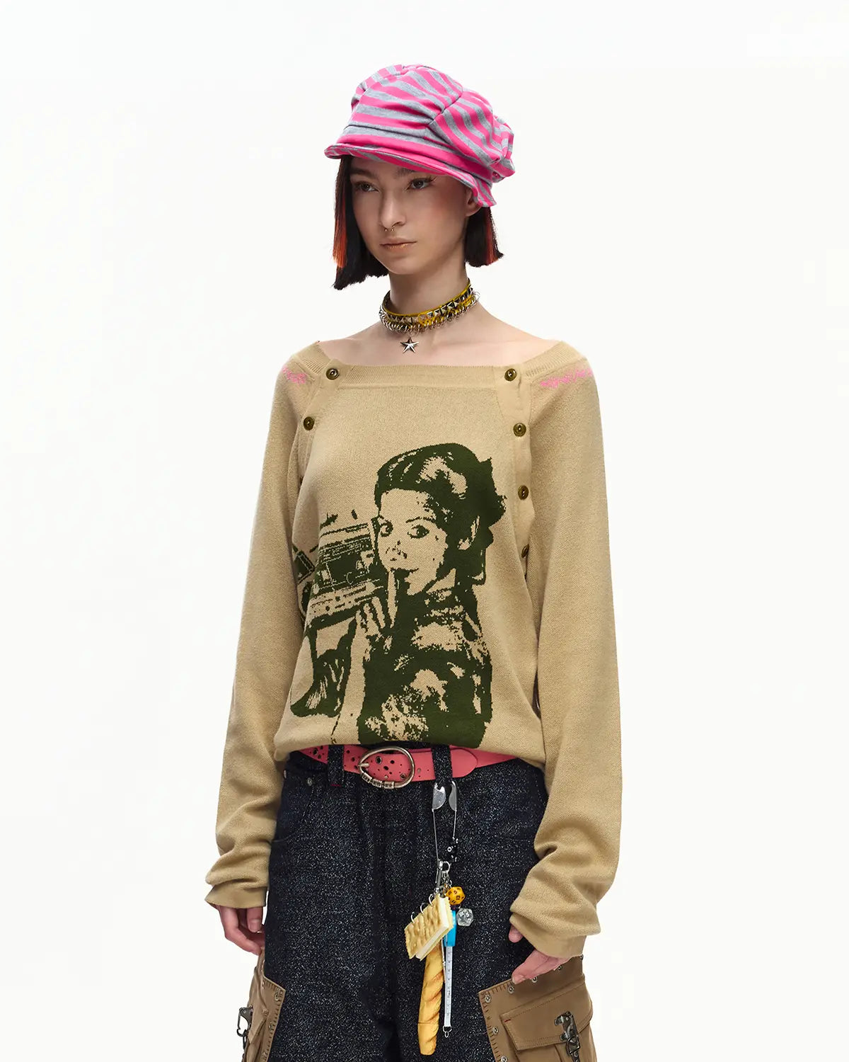 EMO No-Slip Off-Shoulder Ribbed Longsleeve