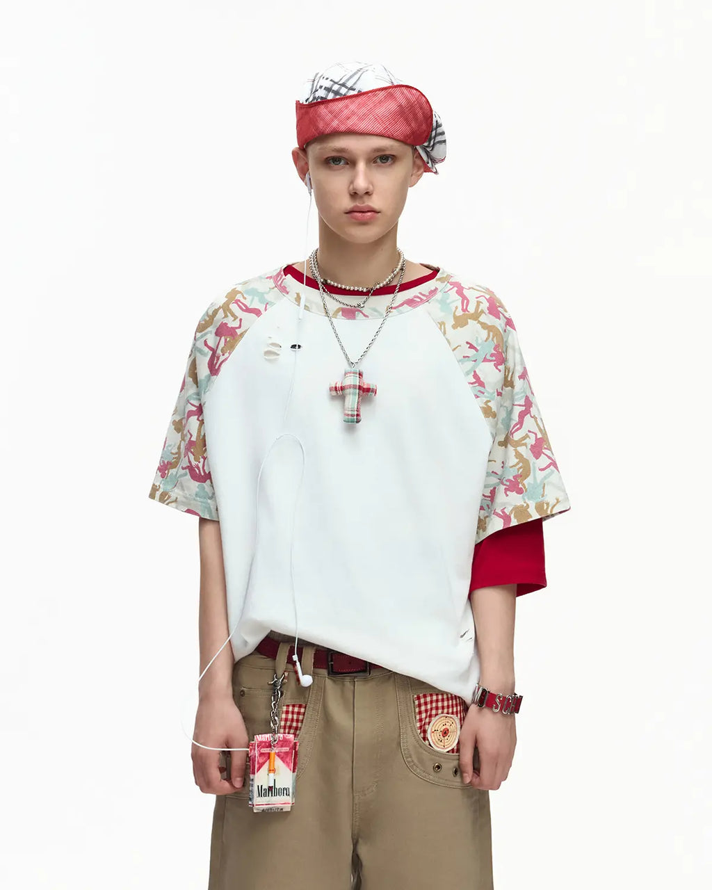 EMO Contrast Rib Frogging Tee