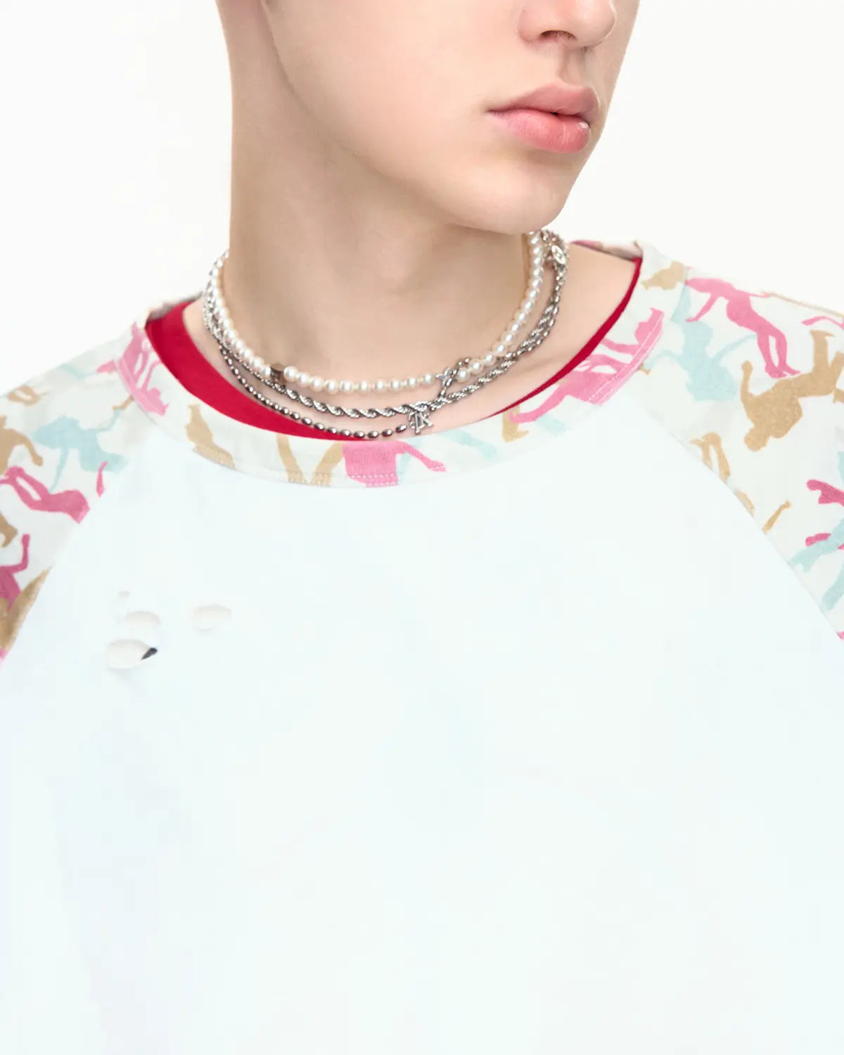 EMO Contrast Rib Frogging Tee
