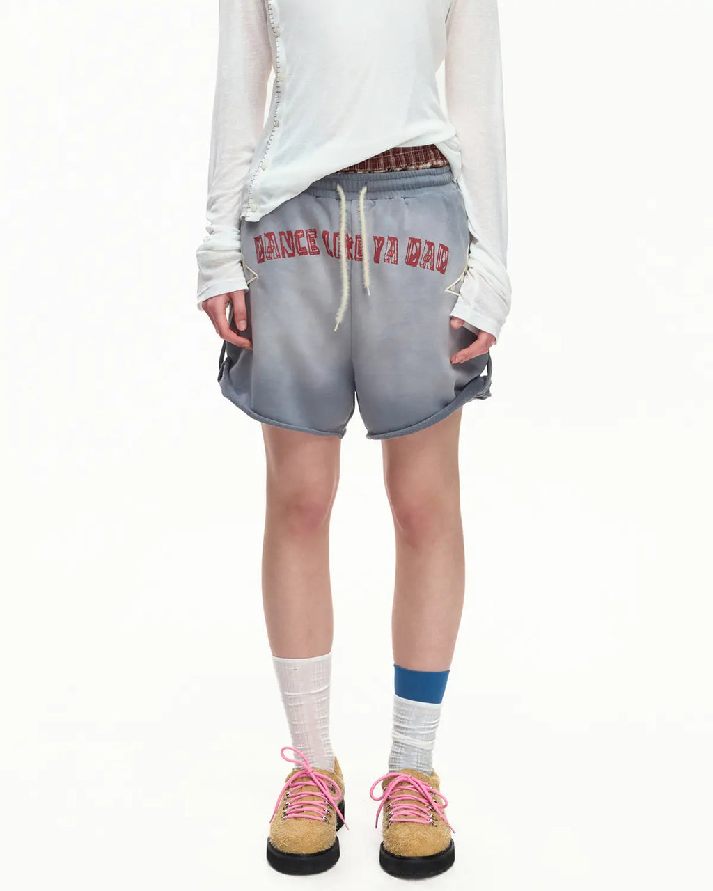 EMO Garment Washed Diamond Quilted Shorts blue