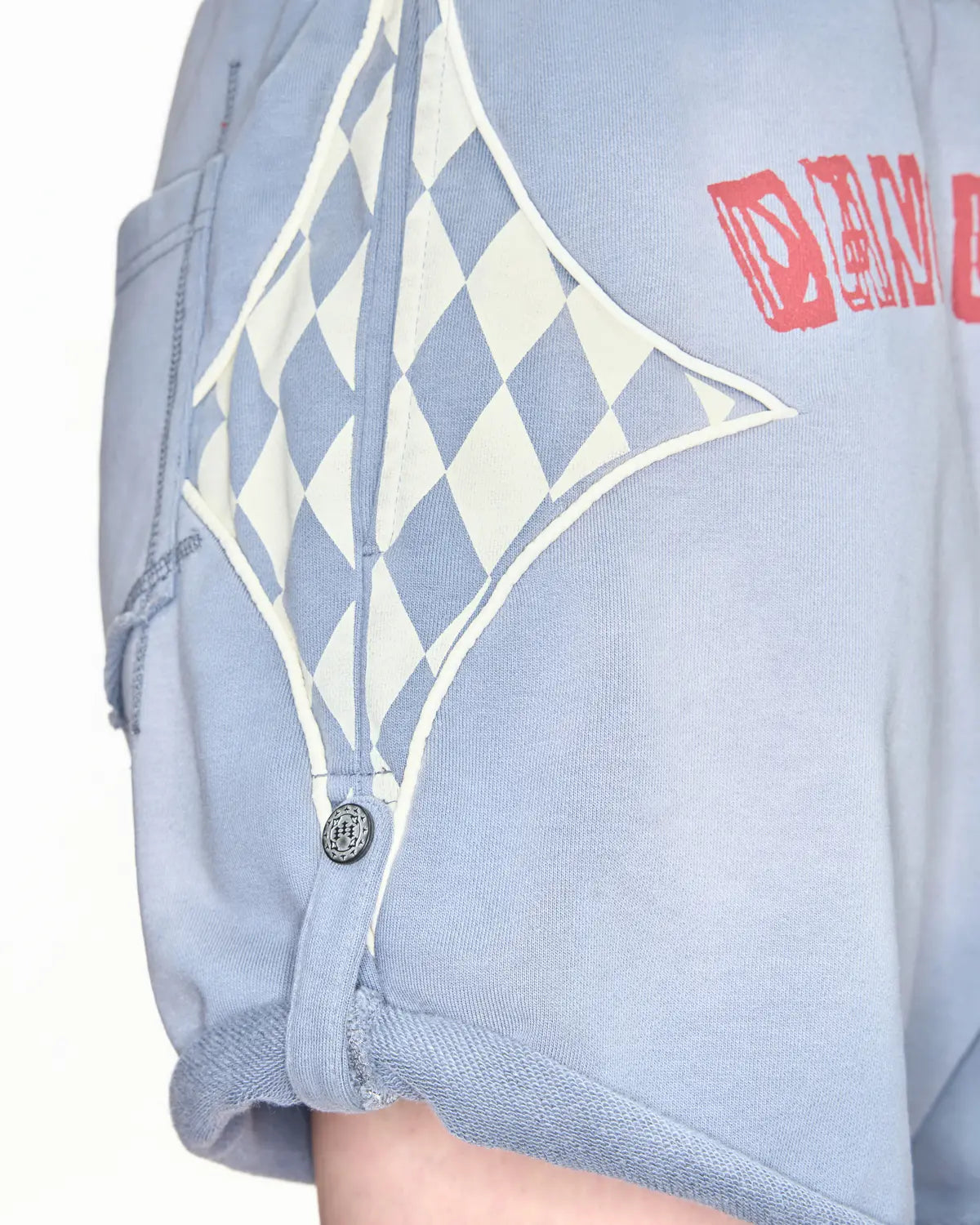 EMO Garment Washed Diamond Quilted Shorts blue