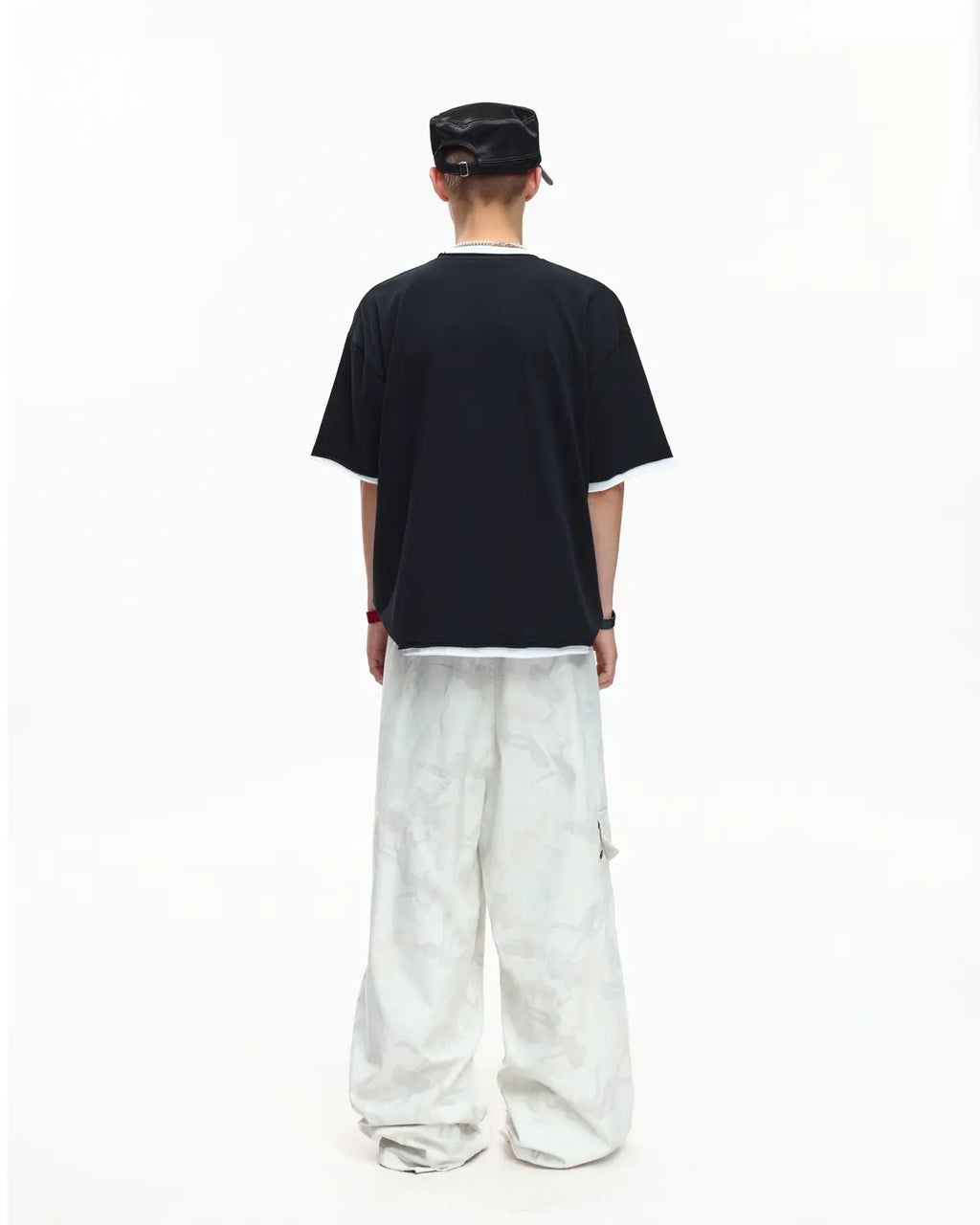 EMO Fake Layer Cropped Box Tee Black