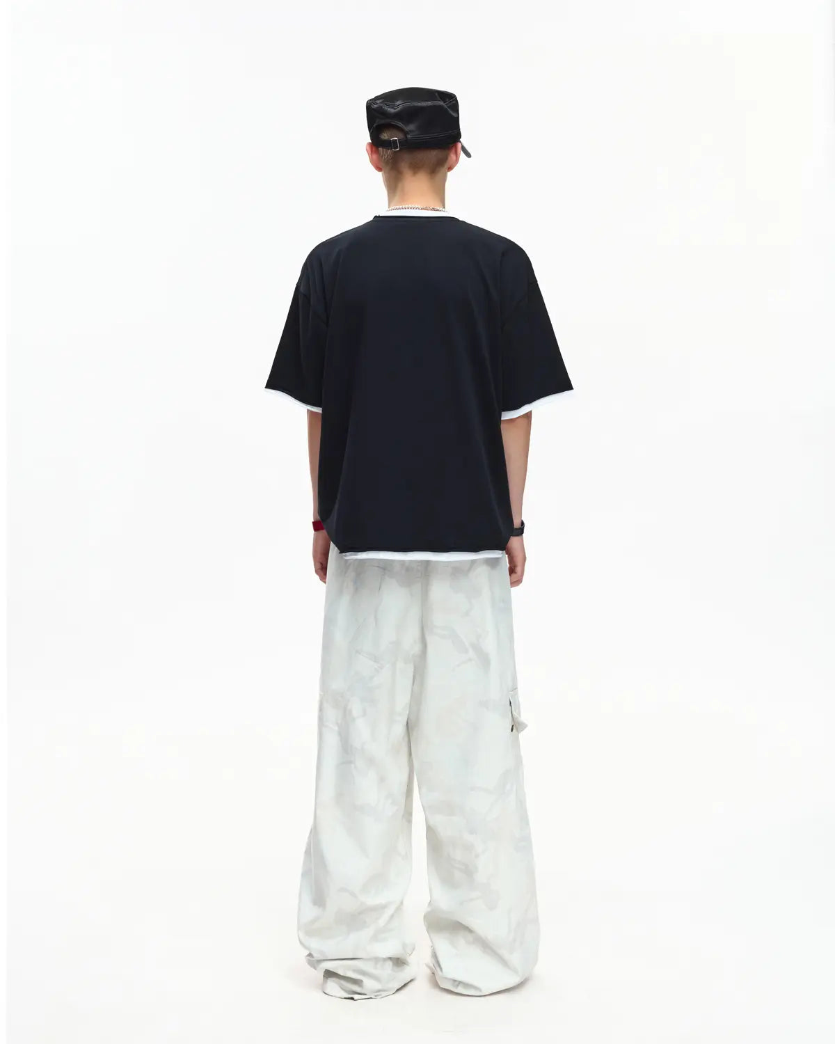 EMO Fake Layer Cropped Box Tee Black