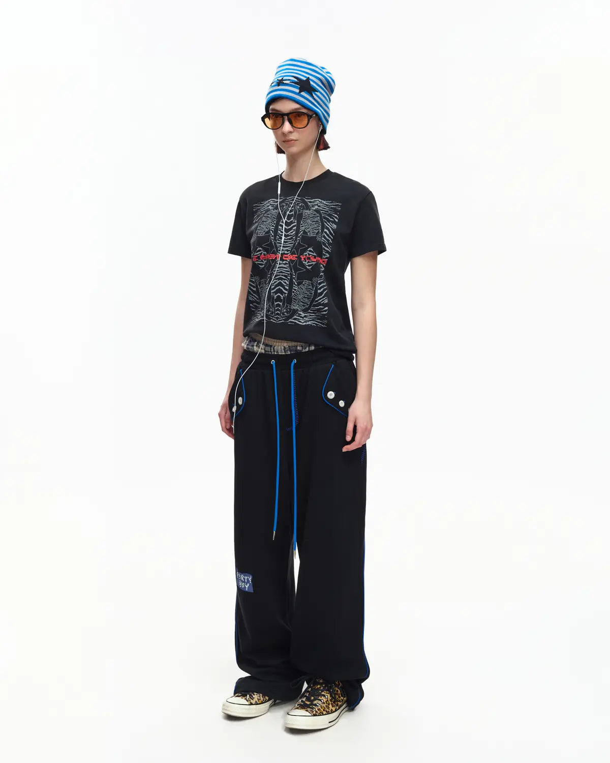 EMO 265g Faded Tiger Mirror Slim Tee（black）