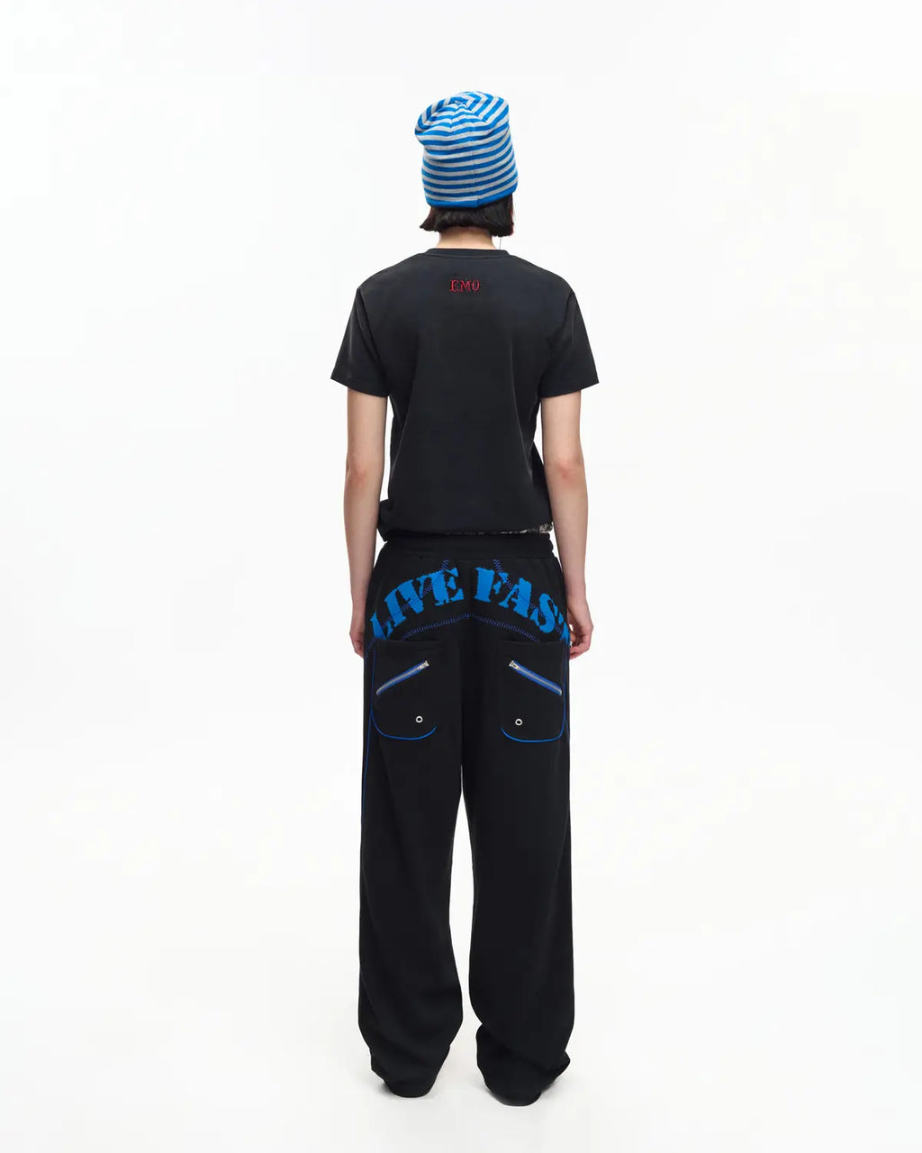 EMO 265g Faded Tiger Mirror Slim Tee（black）