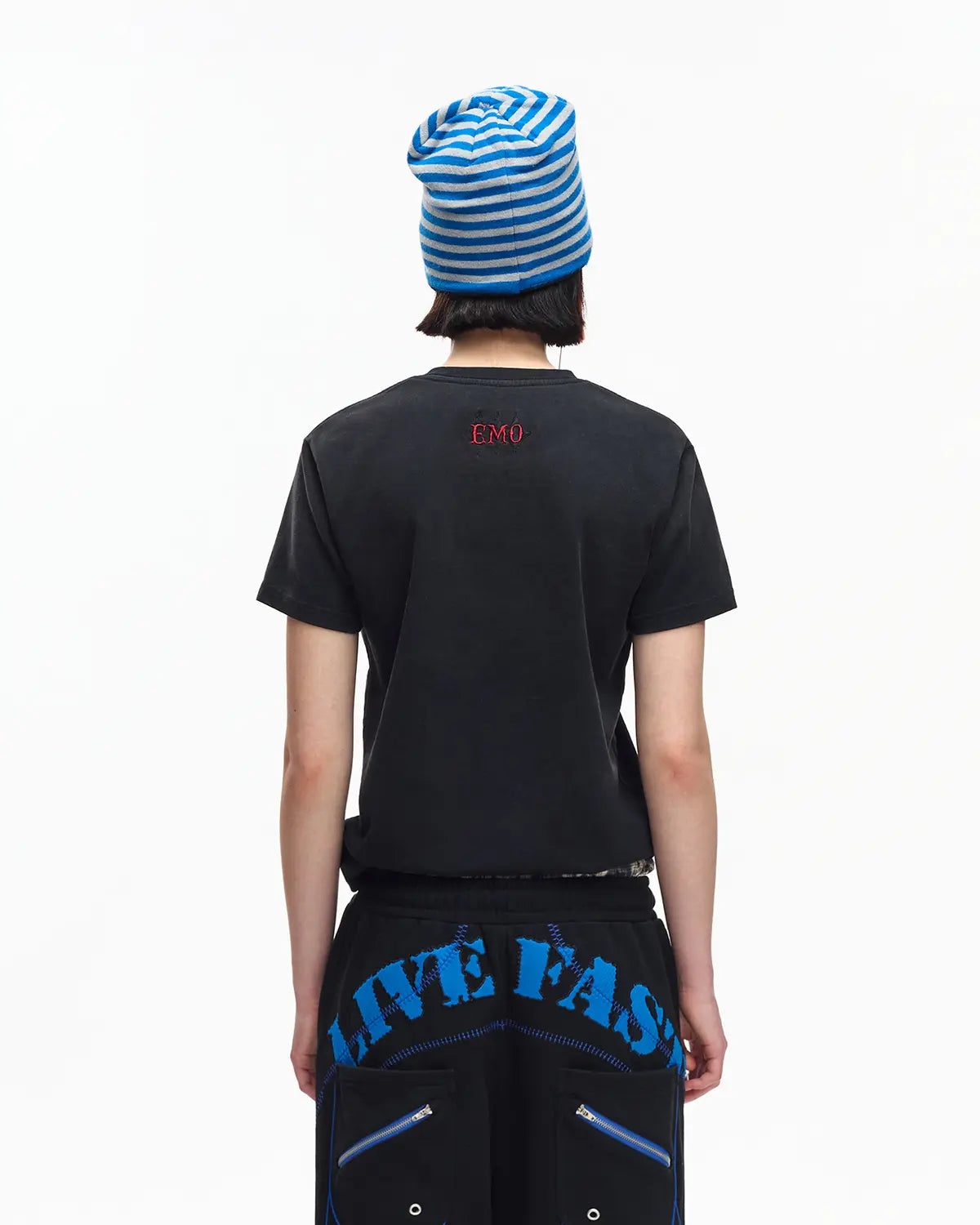 EMO 265g Faded Tiger Mirror Slim Tee（black）