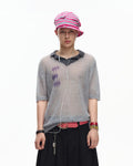 EMO Mohair Wool Knit Short Sleeve（Grey）