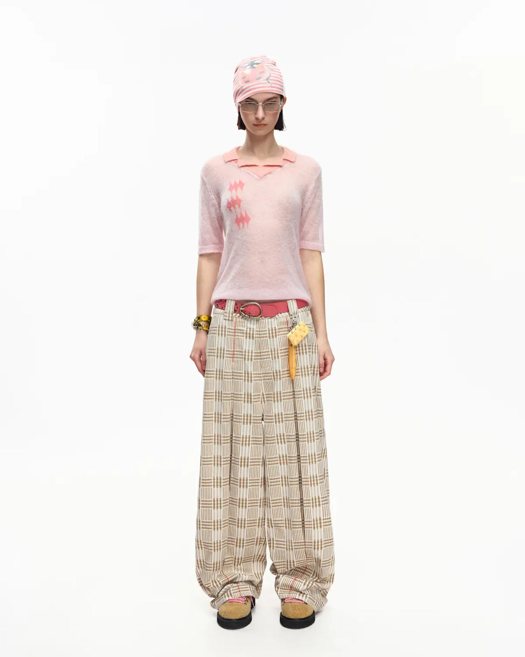 EMO Mohair Wool Knit Short Sleeve（Pink）
