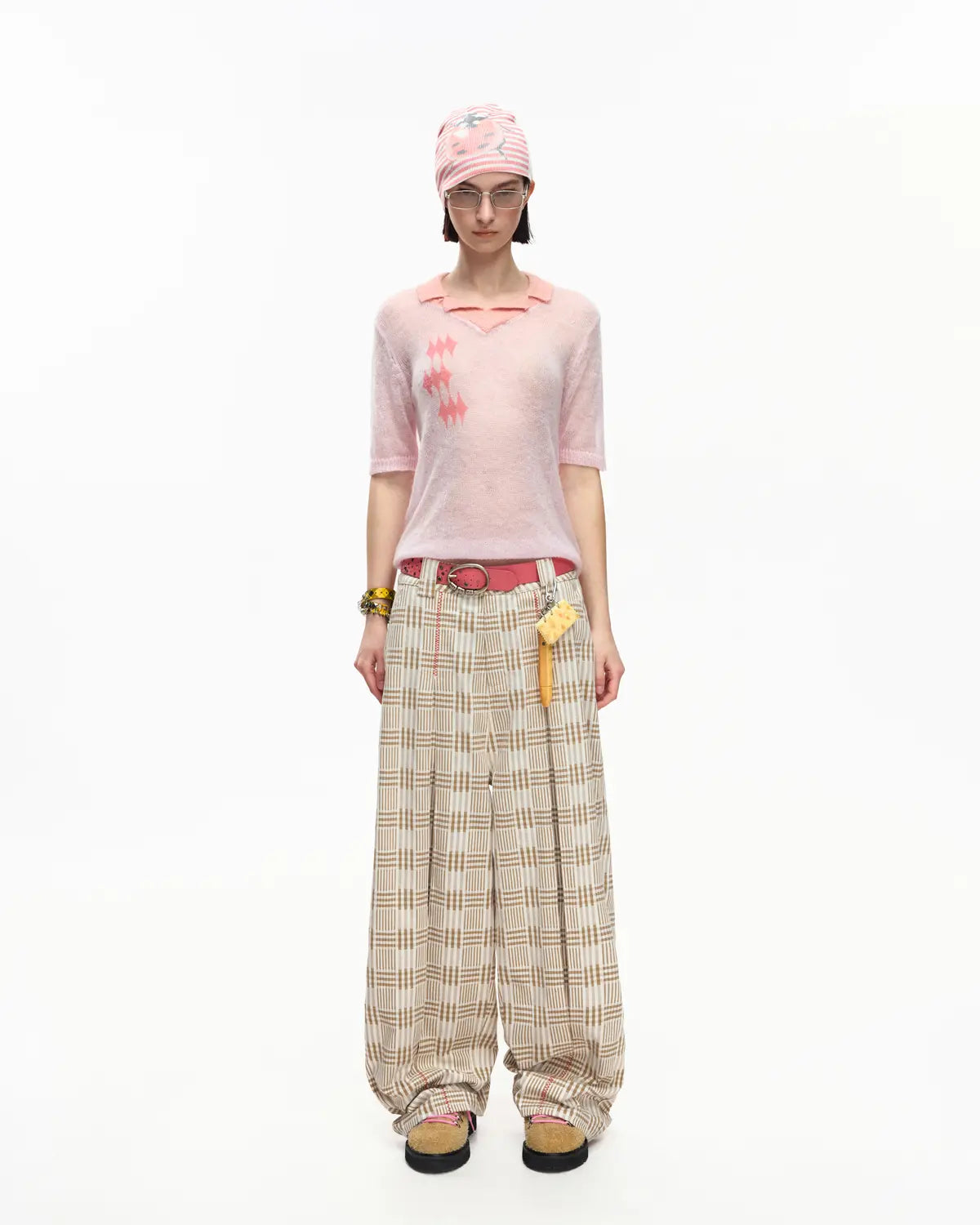 EMO Mohair Wool Knit Short Sleeve（Pink）