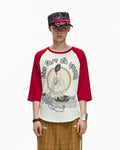 EMO 3/4 Sleeve Raglan Graphic Tee Red