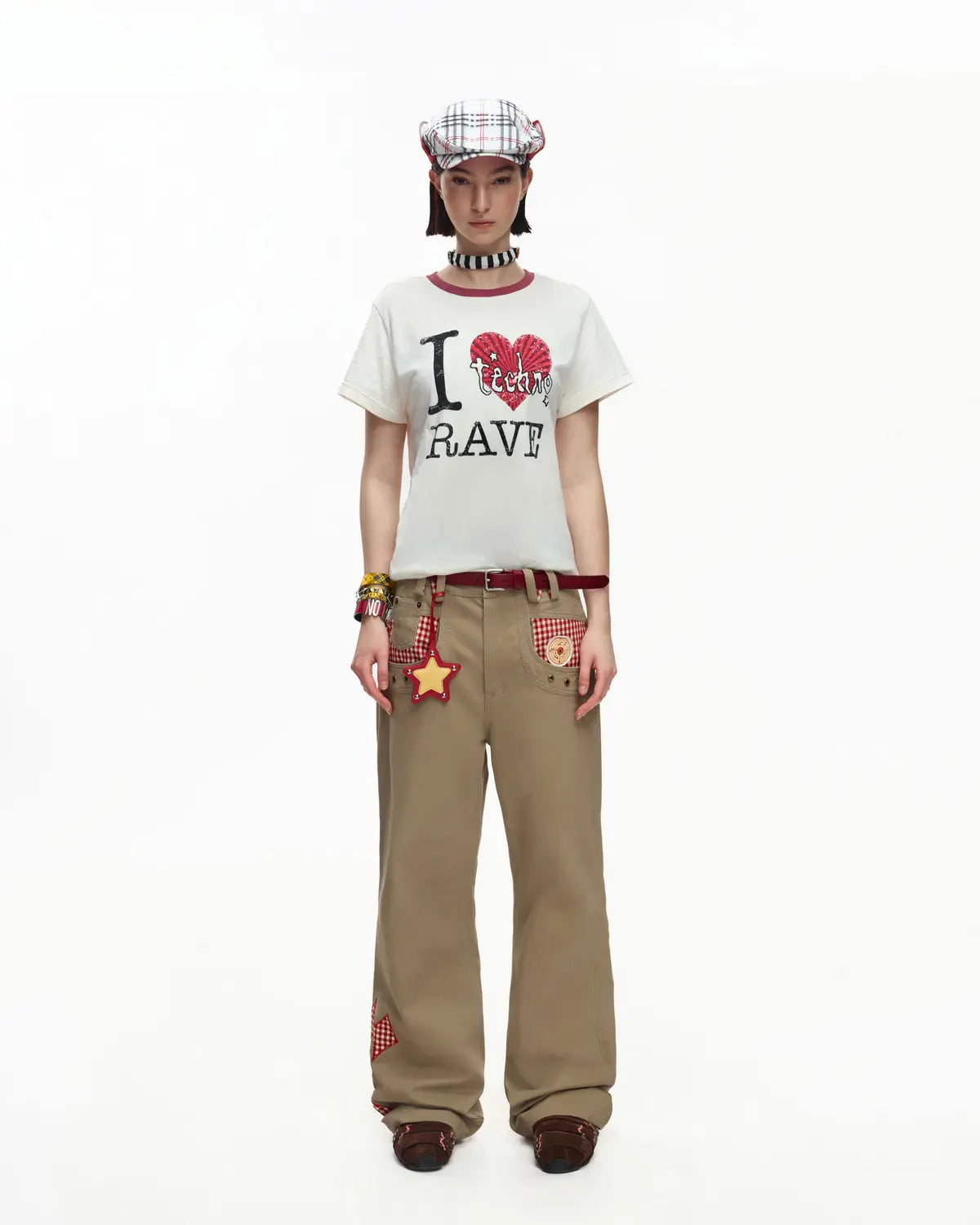 EMO “I Love Techno” Slub Print Tee White